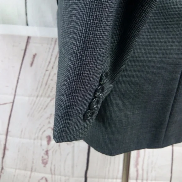 Joseph & Feiss Dillard's 42R 2 Button Gray Check Twill Suit Blazer Sport… - Picture 4 of 8